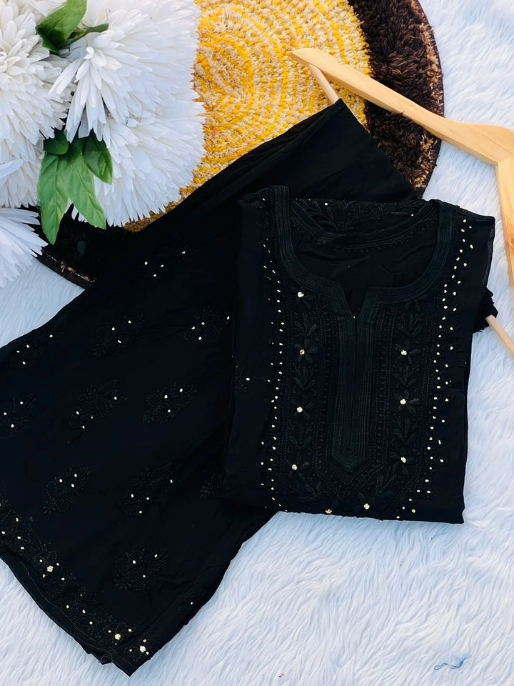 Aliya Viscous Festive Wear Set –Black