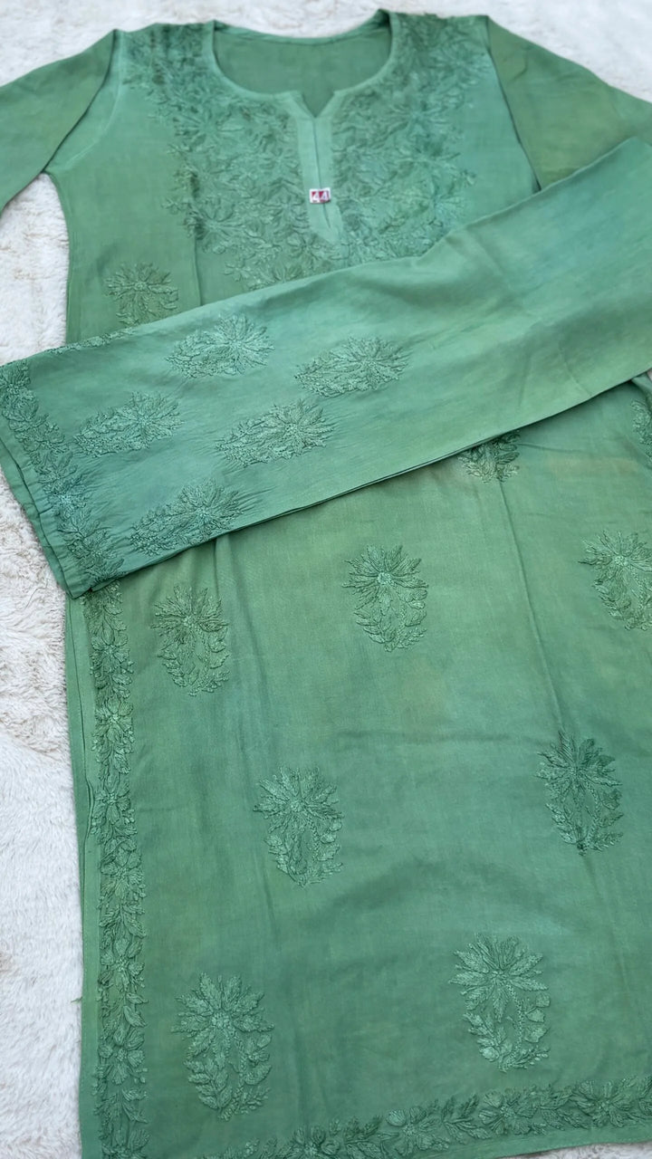 Geetu Rayon Kurta Set – Azurite Water Green