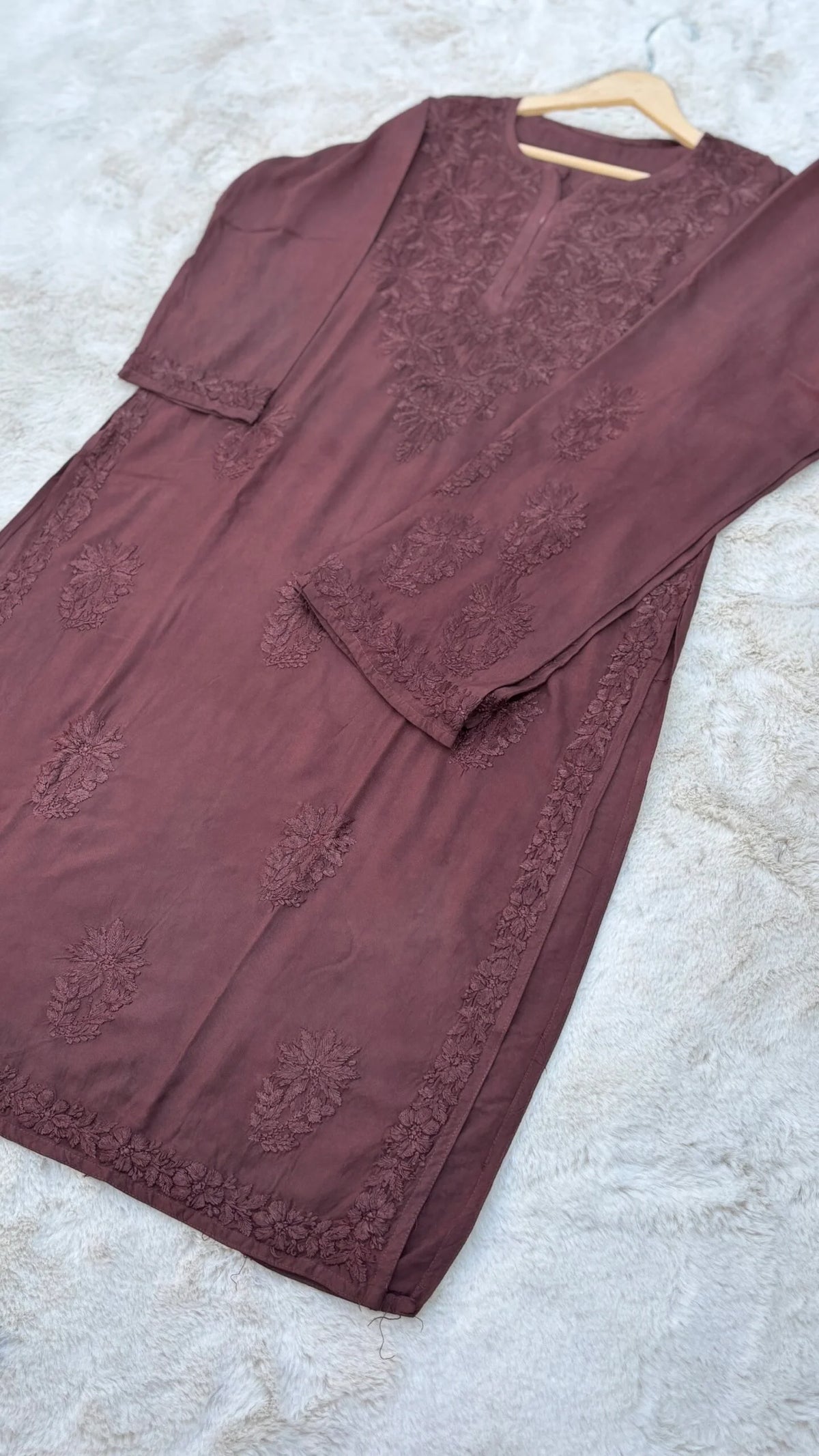 Geetu Rayon Kurta Set – Mauve Wine