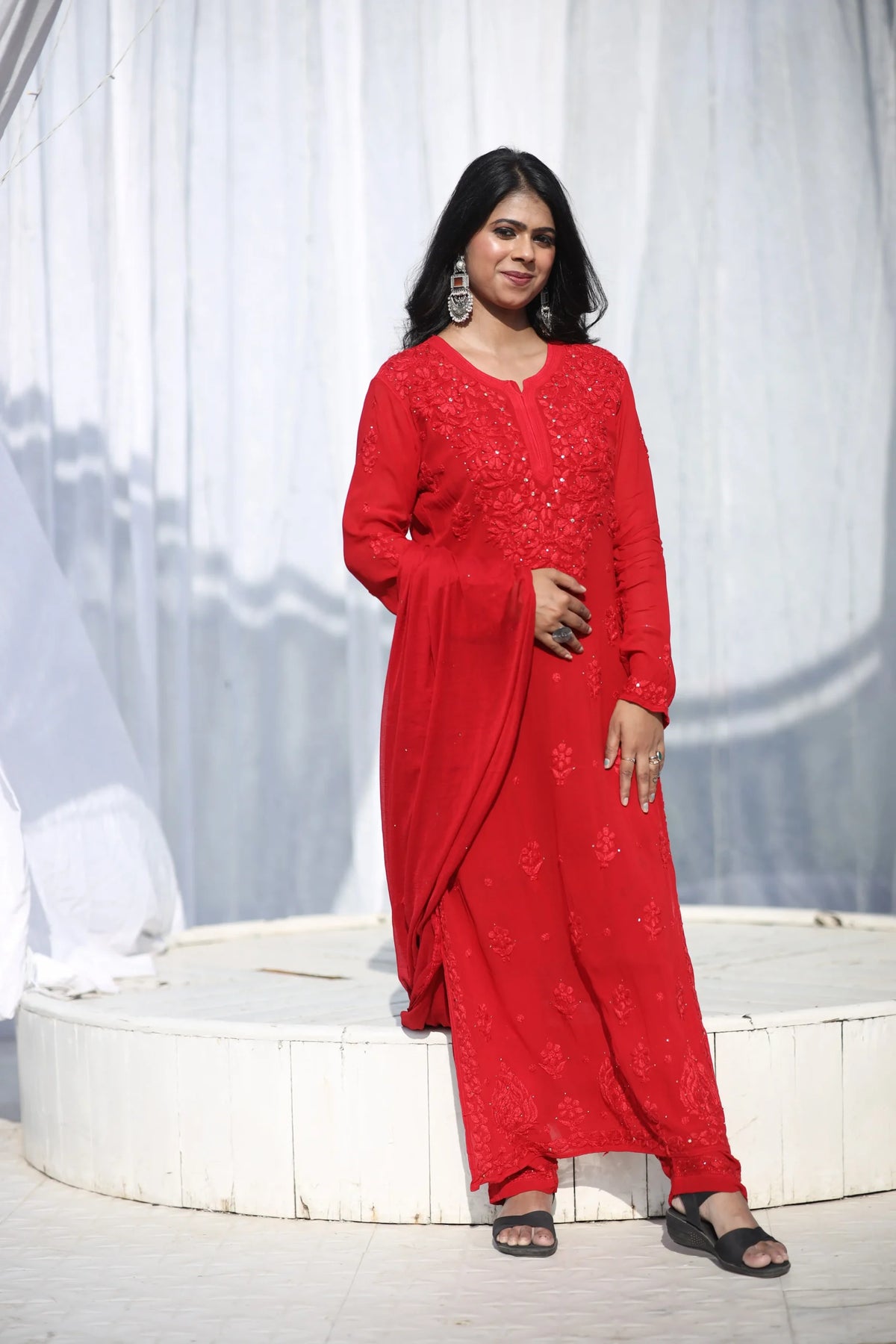 Mahira Viscose Set  - Red