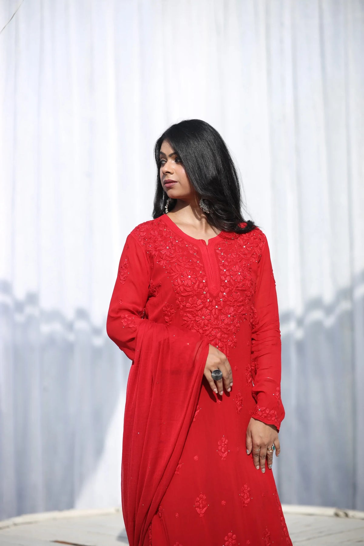 Mahira Viscose Set  - Red