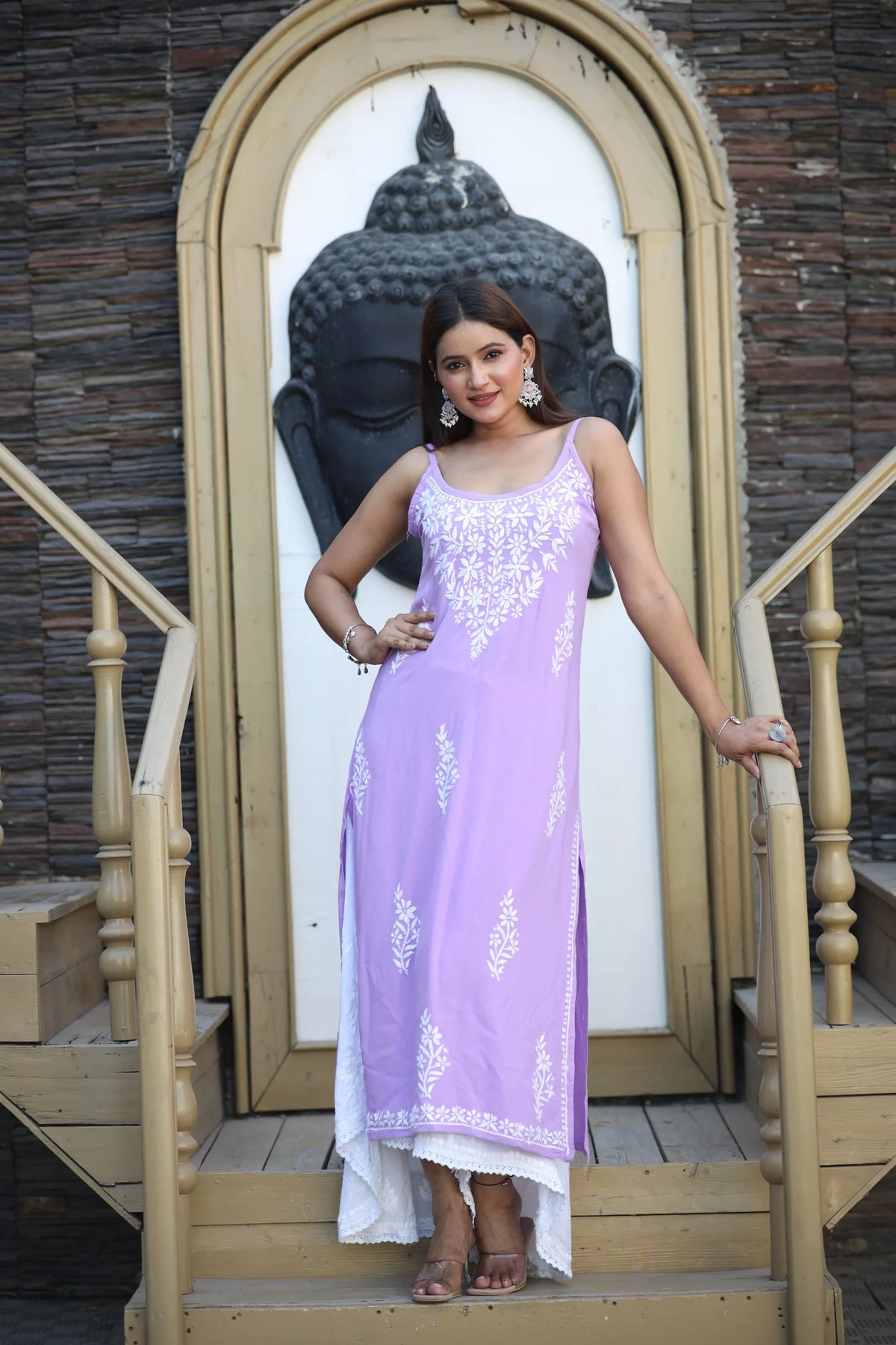 Neeti Rayon Cotton Long Kurta - Lavender