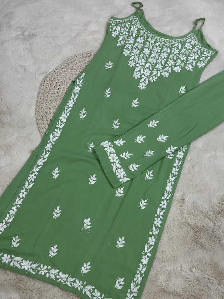 Neetika Strappy Sleeves Set - Elm Green