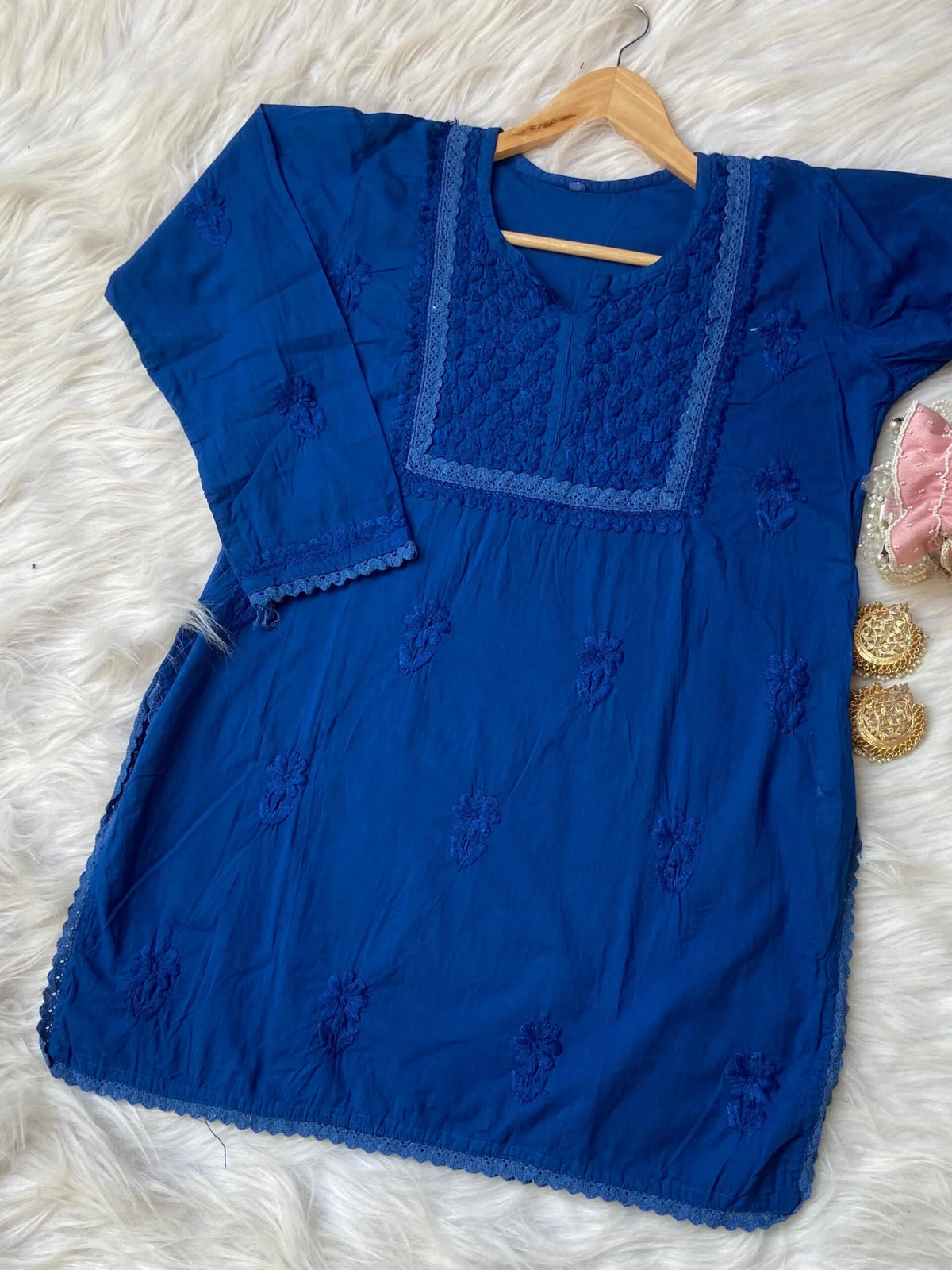 Netra Short Kurta - Dark Midnight Blue