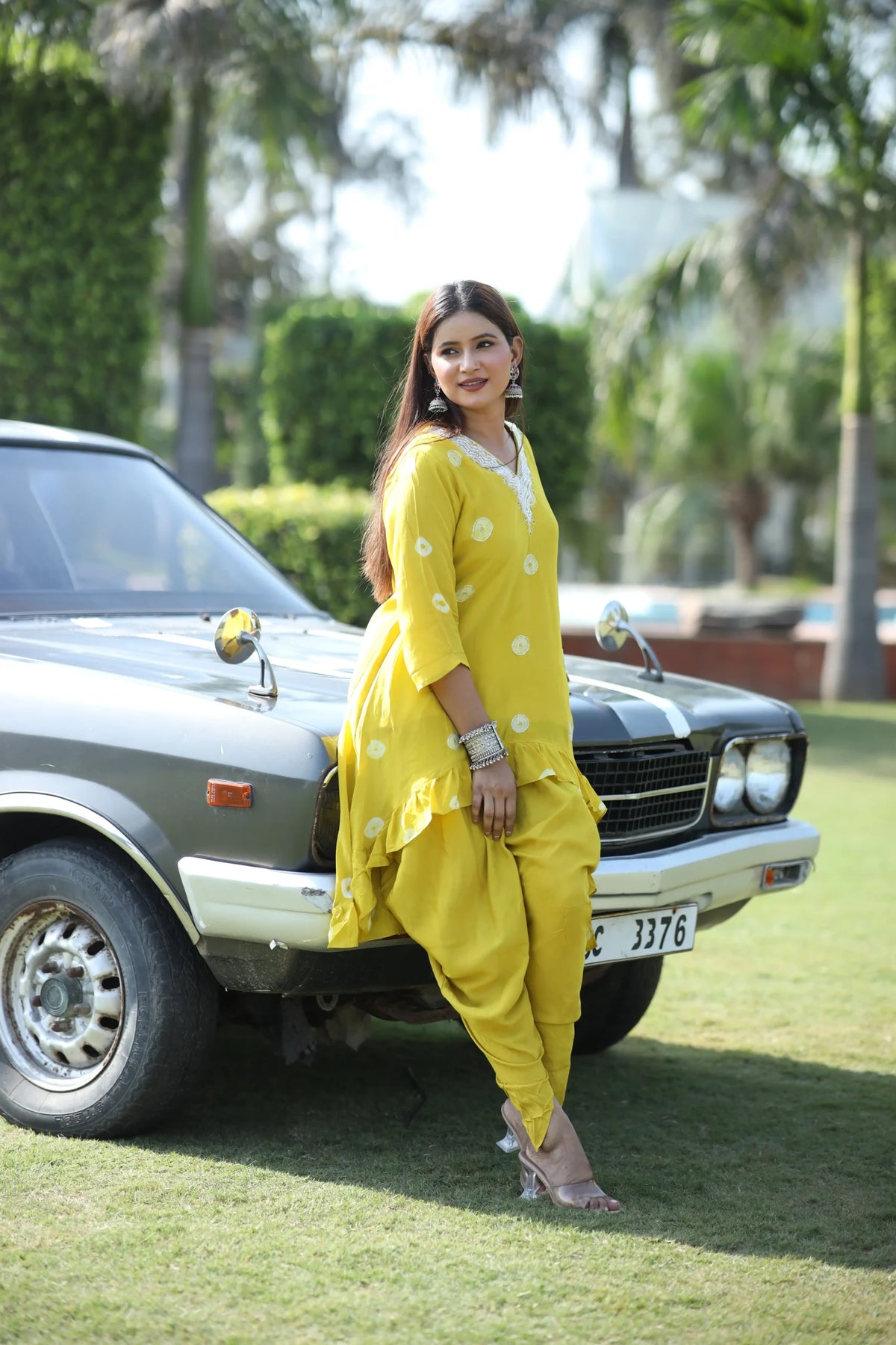 Nisa Dhoti Set - Yellow