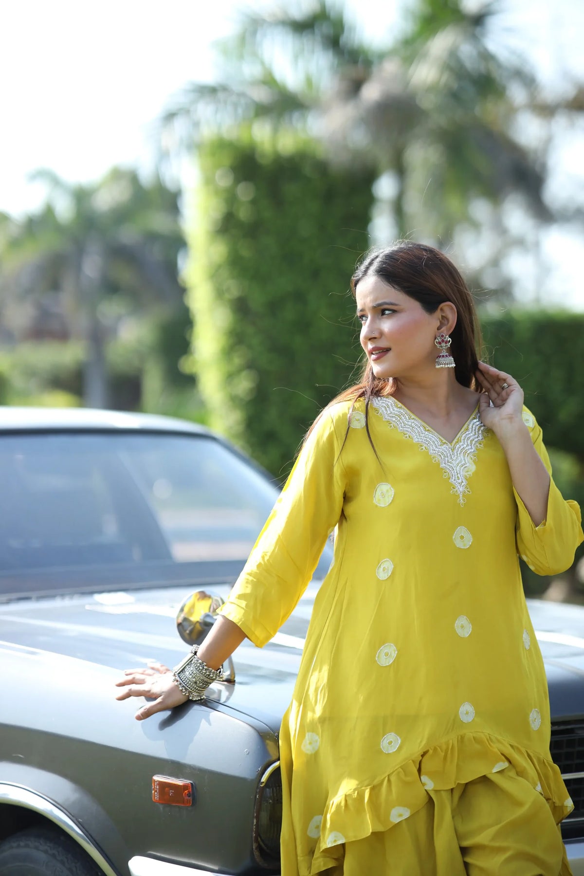 Nisa Dhoti Set - Yellow