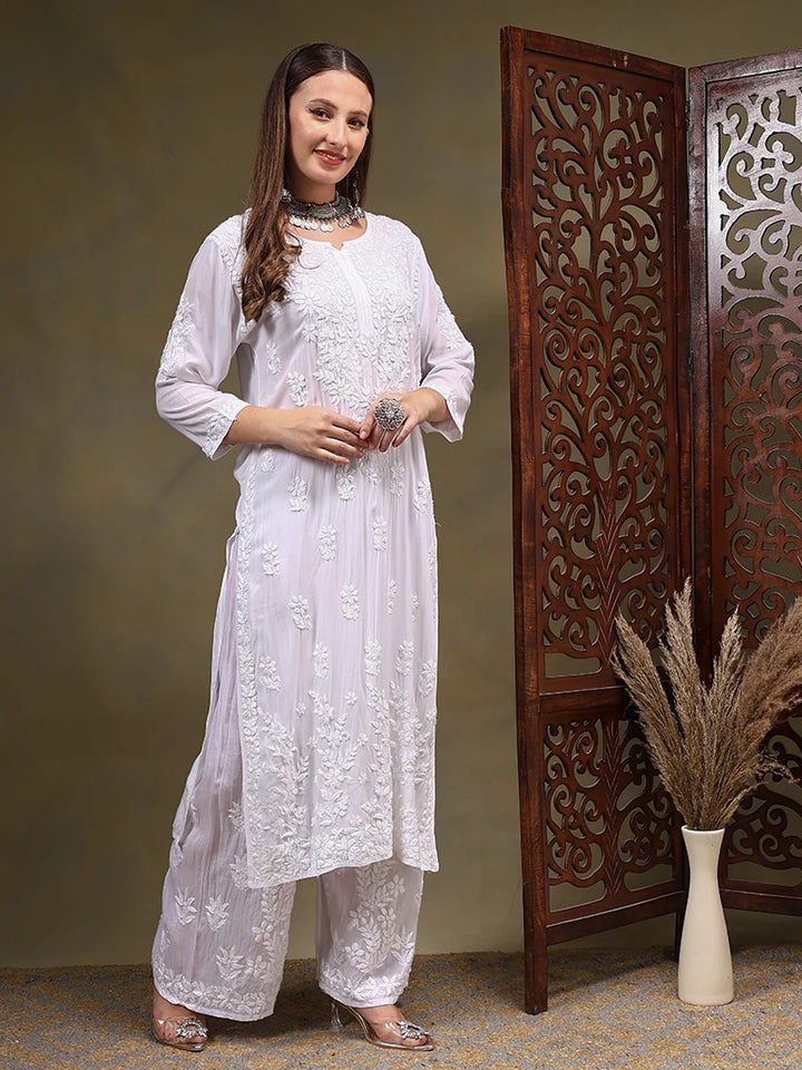 Nistha Modal Co-Ord Set for Women - White