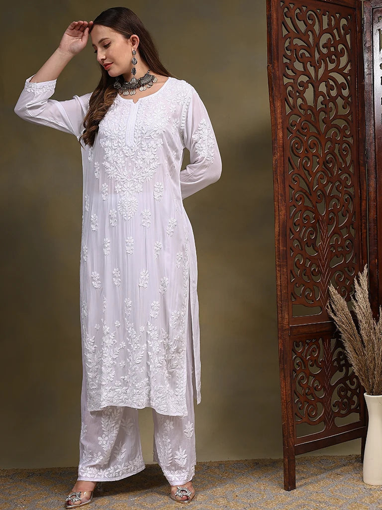 Nistha Modal Co-Ord Set for Women - White