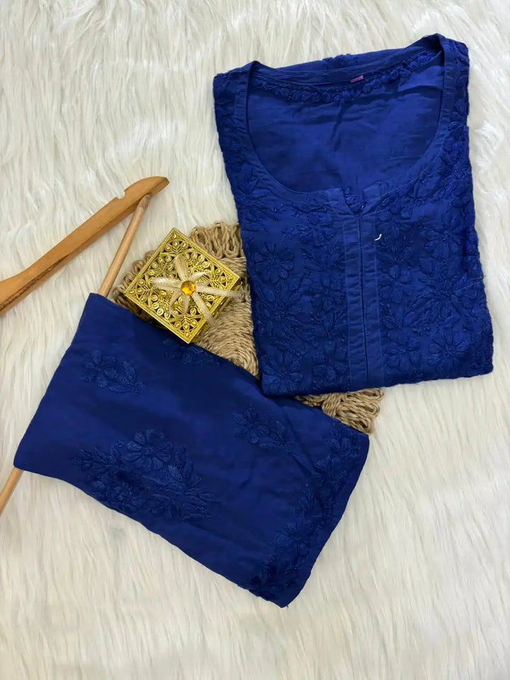 Rahsha Kurta Set Pure Modal Butter Soft Fabric - Blue