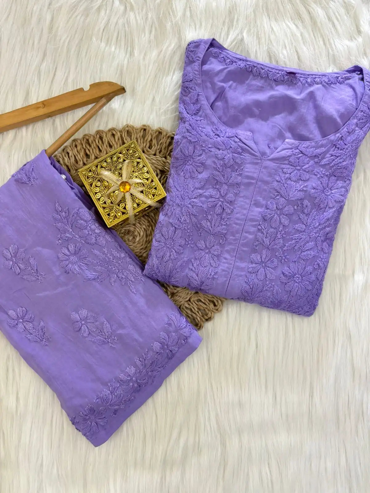 Rahsha Kurta Set Pure Modal Butter Soft Fabric - Lavender