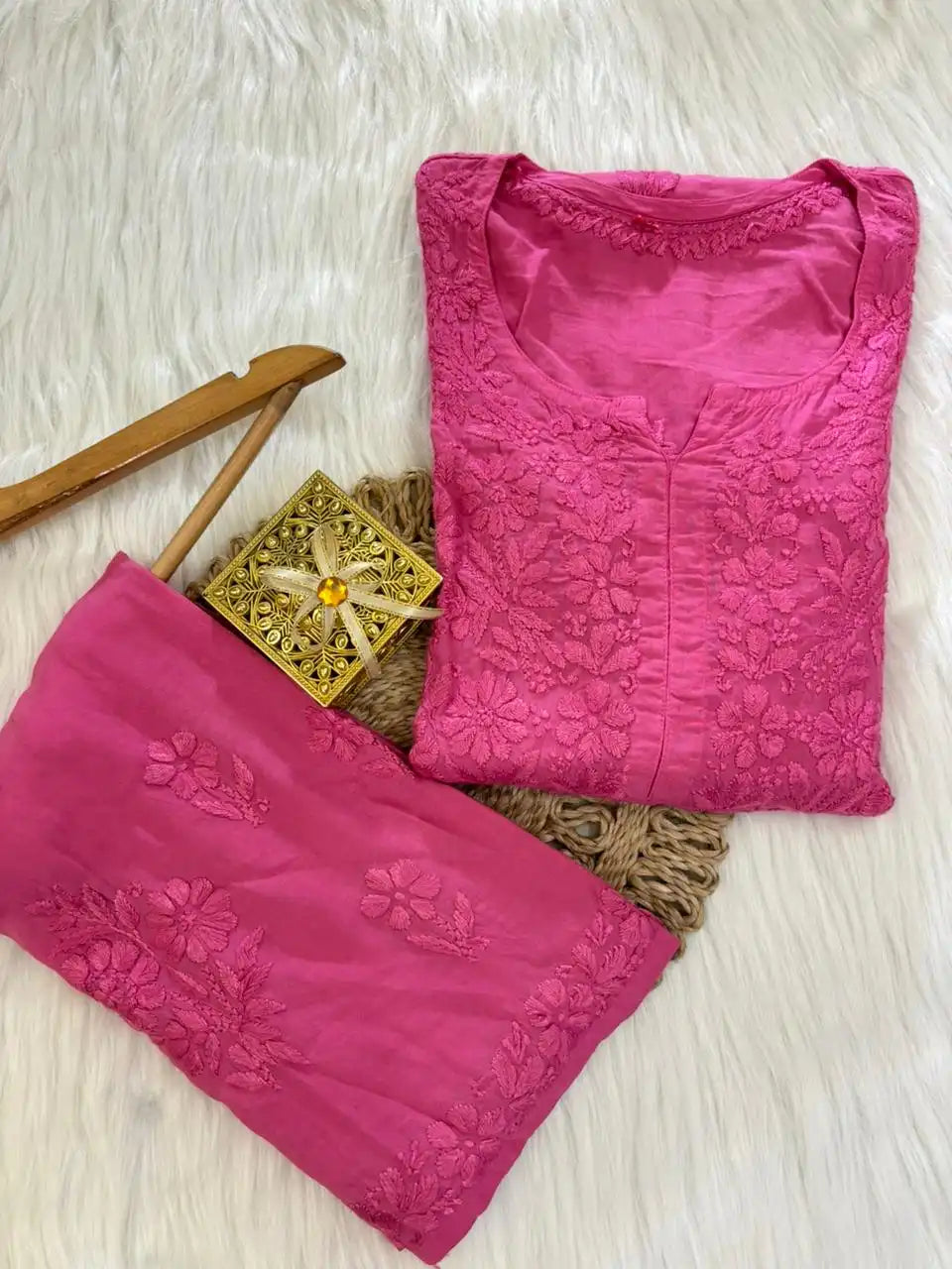 Rahsha Kurta Set Pure Modal Butter Soft Fabric - Pink