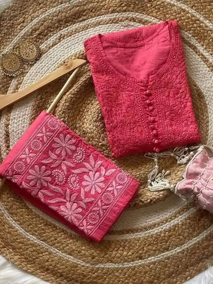 Roohi Set - Reddish Orange