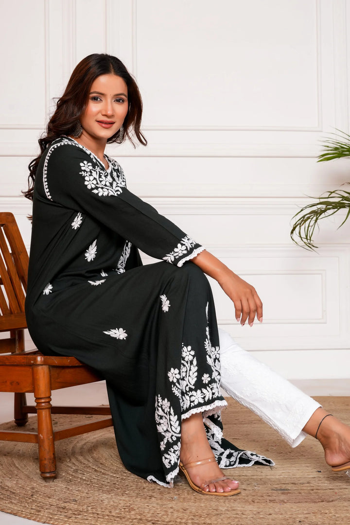 Samaira Angrakha Gown - Black