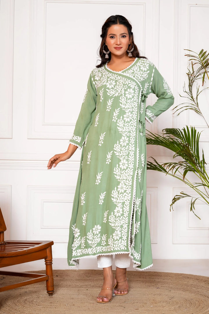 Samaira Angrakha Gown – Green