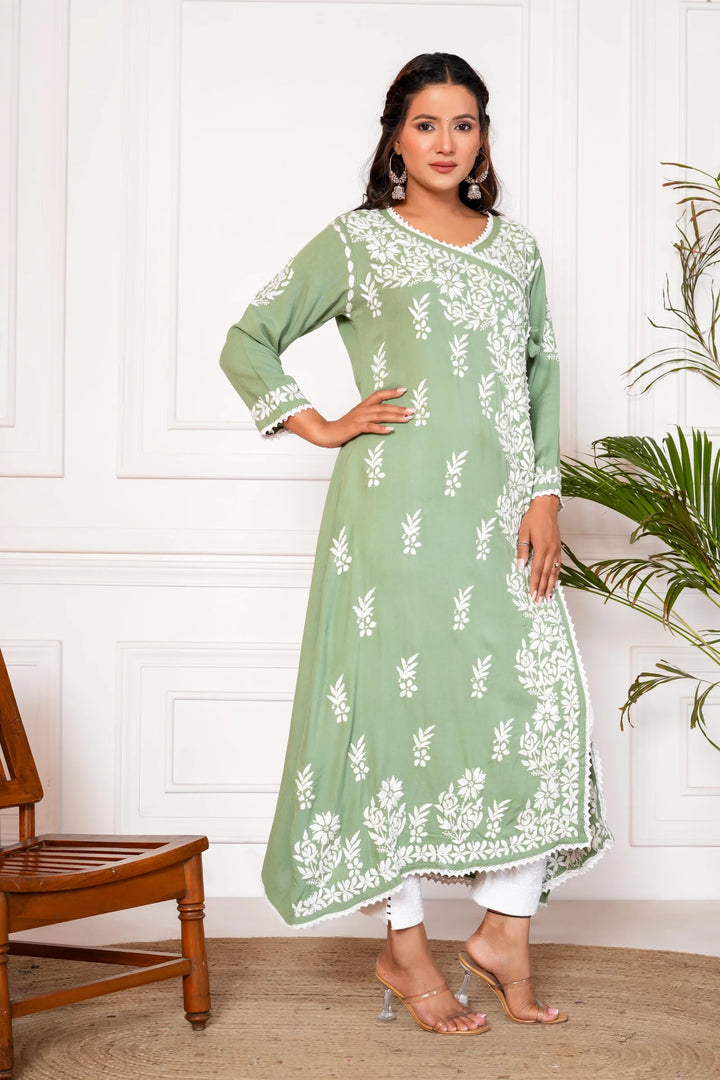 Samaira Angrakha Gown – Green