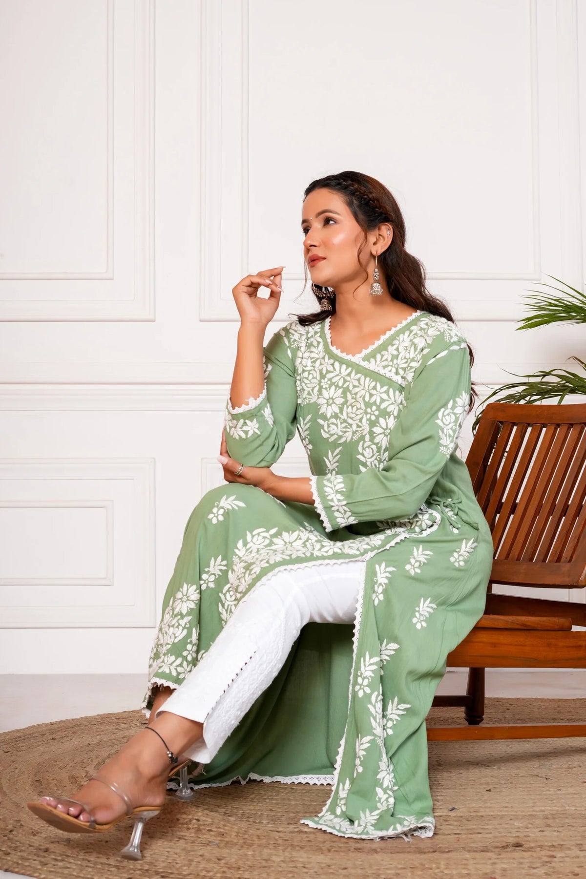 Samaira Angrakha Gown – Green