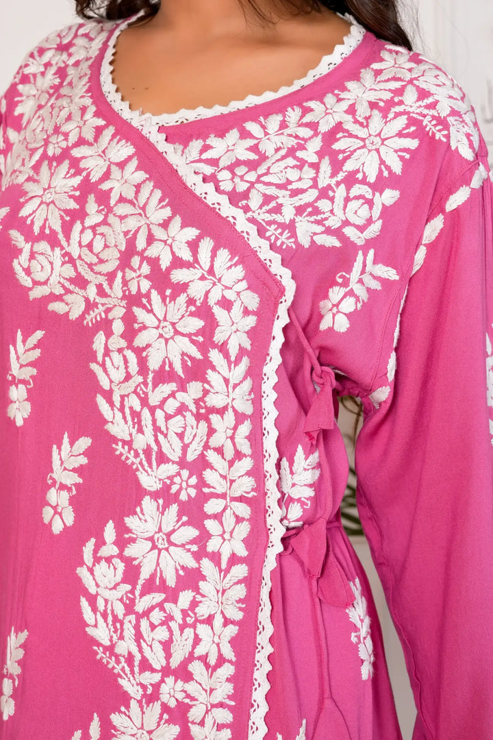 Samaira Angrakha Gown - Pink