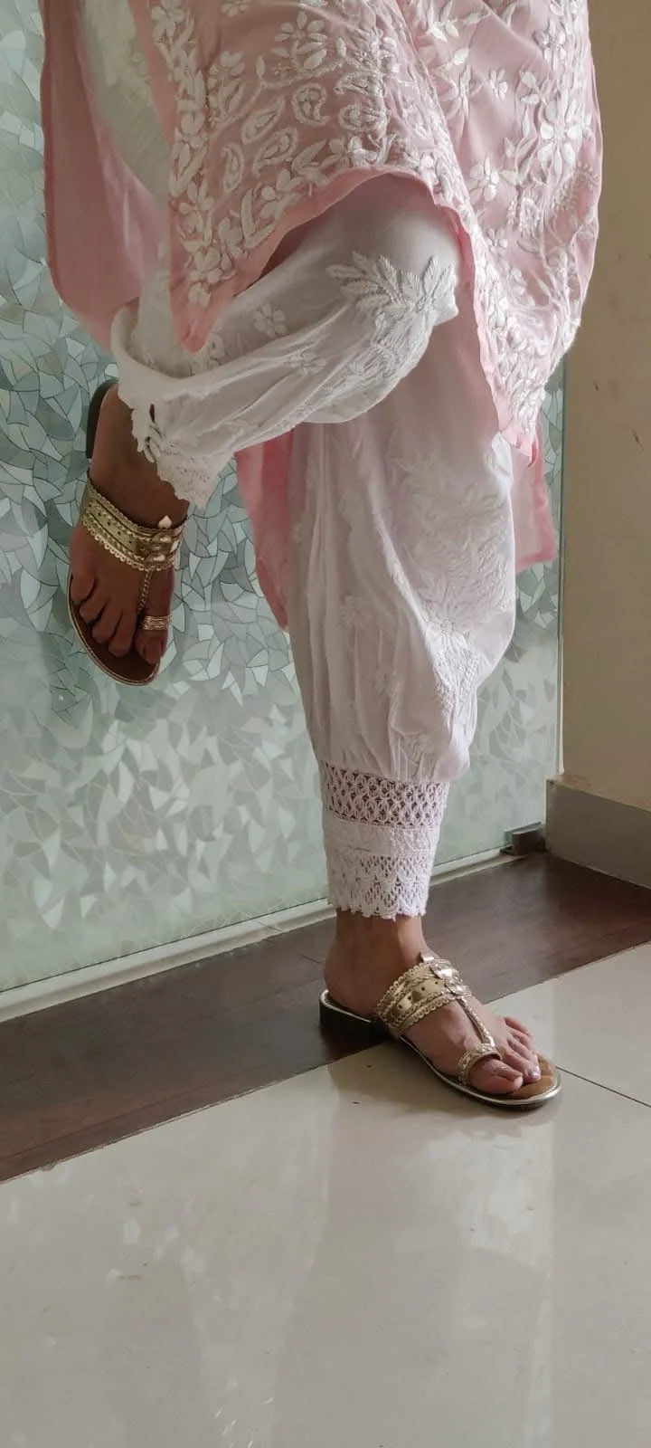 Sera Afgani Chikankari Bottom - Free Size Upto 5XL