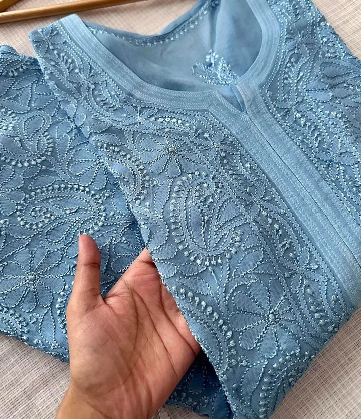 Tiyara Viscous Kurta Inner - Oceanic Blue
