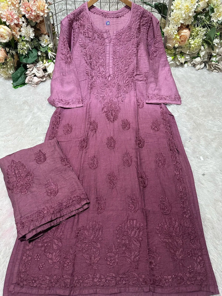 Zayra Dual Tonned Set - Rose Wine