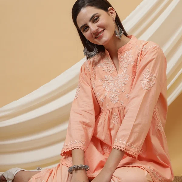 Doria Cotton Chikankari Co-ord Set