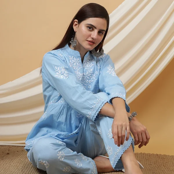 Doria Cotton Chikankari Co-ord Set