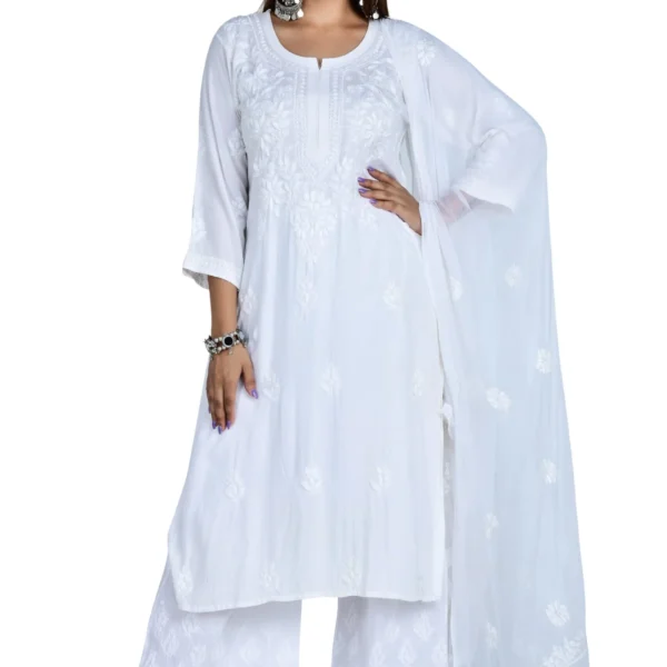 Janya White Chikankari Kurta Set Women