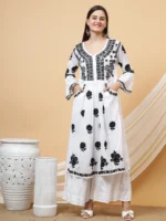 Jeeva White Nyra-Cut Gown