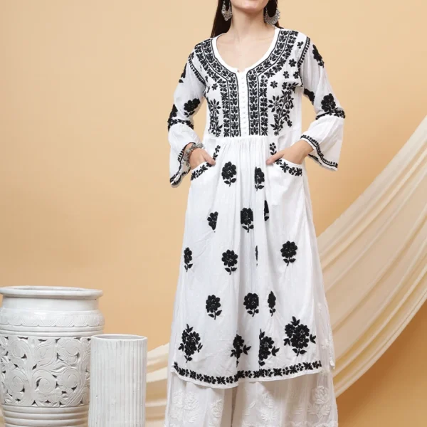 Jeeva White Nyra-Cut Gown