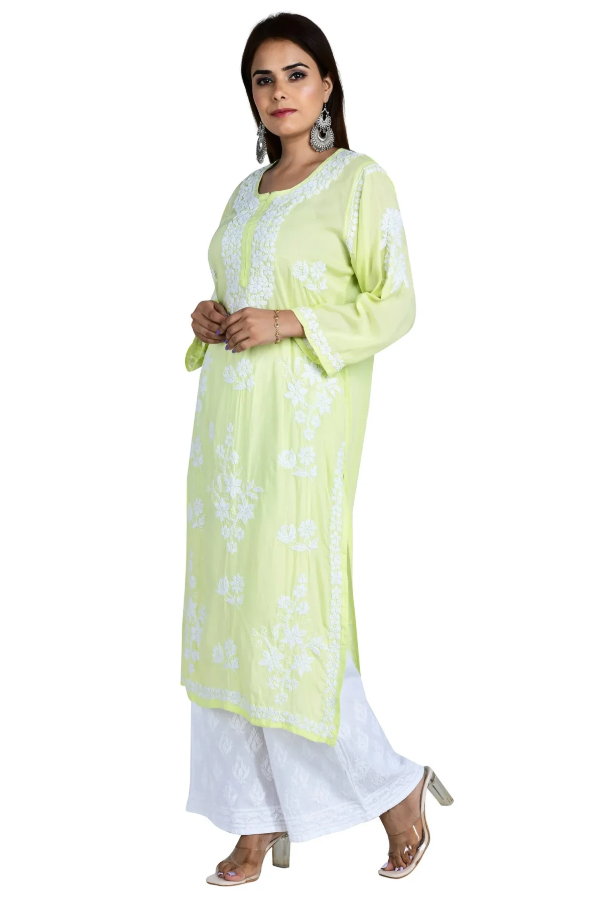 Chikankari Kurti Lemon