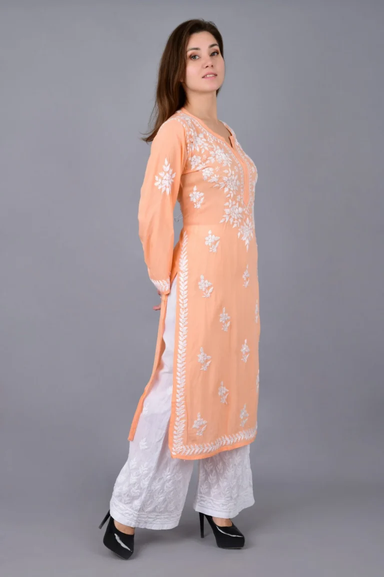 Mehar-Chikankari-Kurti-orange1.webp Hunar Bharat