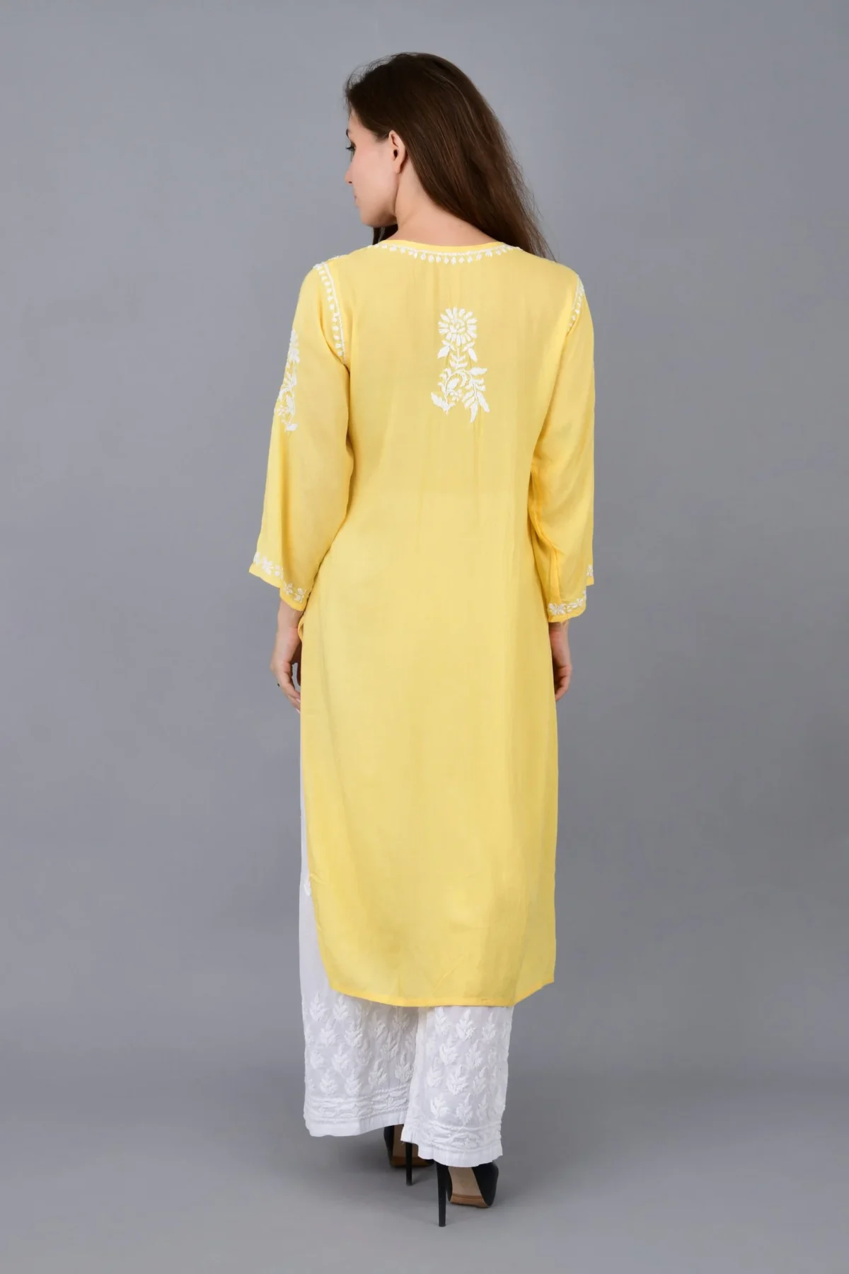 Mehar Chikankari Kurti yellow 1.webp Hunar Bharat