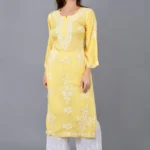 Mehar Chikankari Kurti yellow 1.webp Hunar Bharat