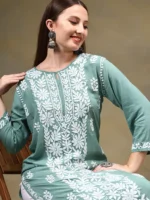 Nadiya Modal Maroon Chikankari Kurtis