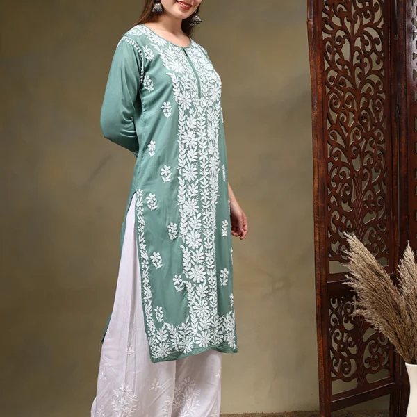 Nadiya Modal Maroon Chikankari Kurtis