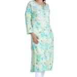 Noorani Sea Green Cotton Mulmul Straight Kurti