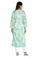 Noorani Sea Green Cotton Mulmul Straight Kurti