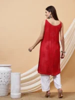 Roop Pure Viscose Red Chikankari Kurta for Women