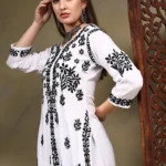 Rosa Modal White and Black Chikankari Set
