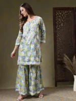 Sahiba Kurta with Floral Garara Set for Women