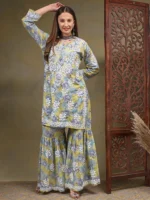 Sahiba Kurta with Floral Garara Set for Women