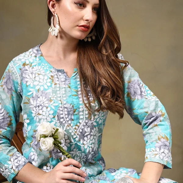 Sahiba Kurta with Floral Garara Set for Women