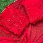 Umang E Libaz Lavender Chikankari Kurti Set - Red