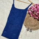 Roop Pure Viscose Blue Chikankari Kurta for Women