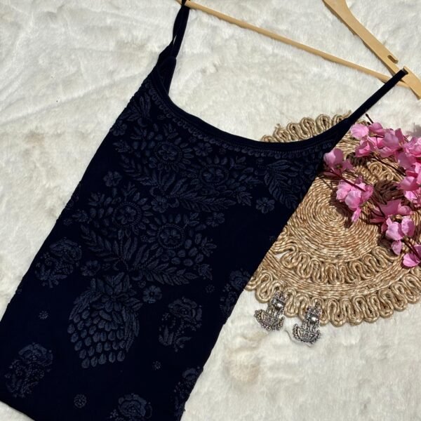 Roop Pure Viscose Black Chikankari Kurta for Women