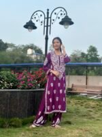 Anika Lavender Chikankari Co-ord Set In Pure Modal Fabric - Image 3
