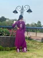 Anika Lavender Chikankari Co-ord Set In Pure Modal Fabric - Image 4