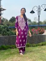 Anika Lavender Chikankari Co-ord Set In Pure Modal Fabric - Image 2