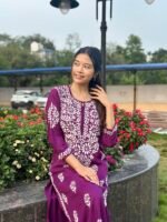Anika Lavender Chikankari Co-ord Set In Pure Modal Fabric