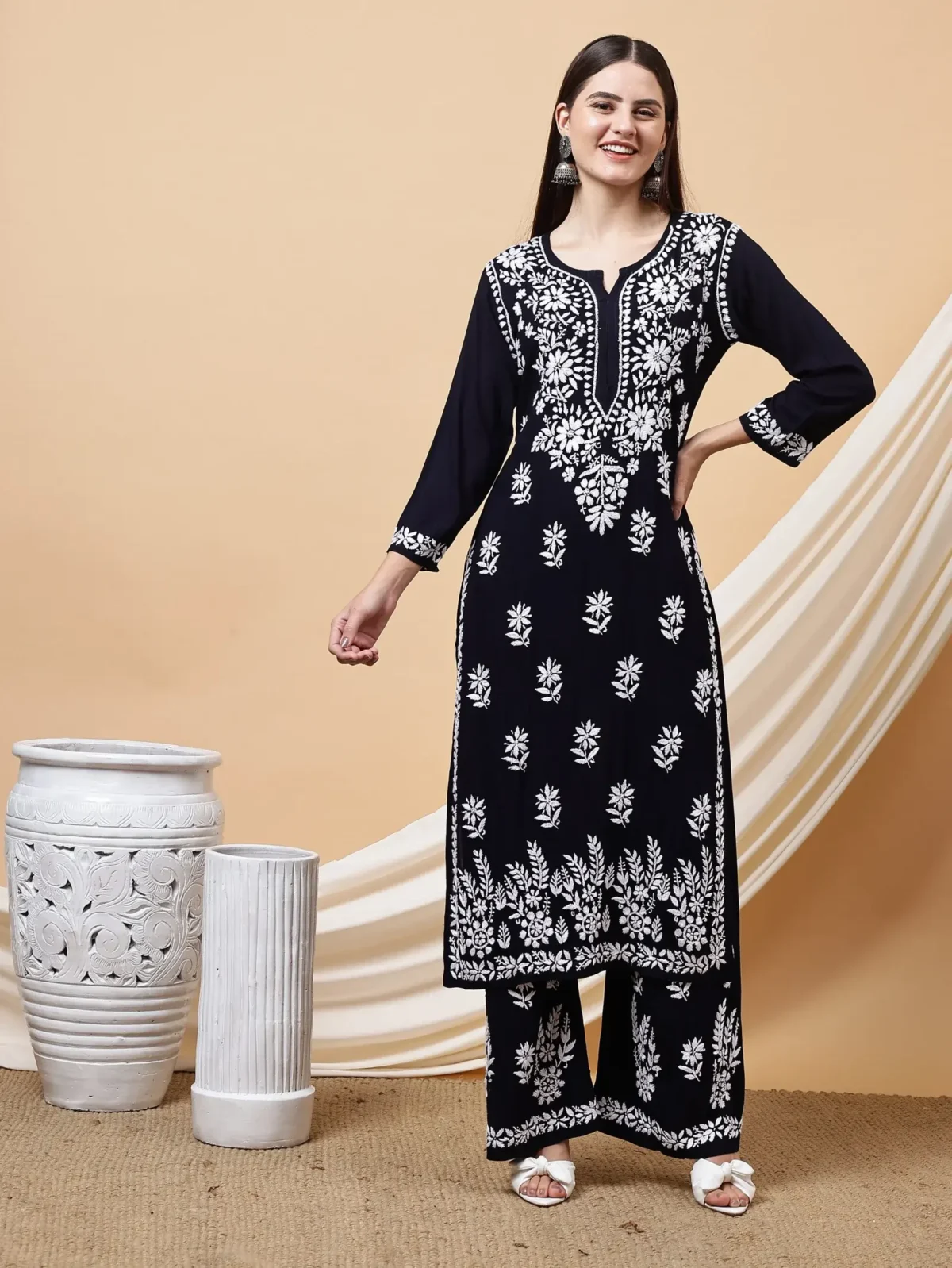 Sheetal Black Chikankari Co-ord Set In Pure Modal Fabric